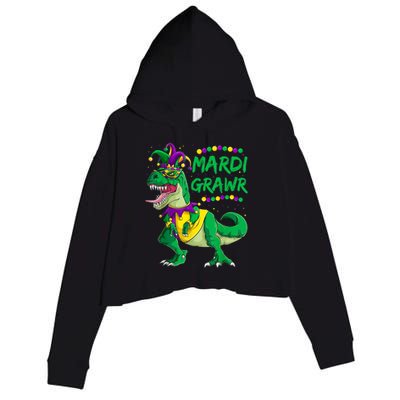 Mardi Grawr Dino Jester Outfit, Mardi Gras T Rex Kids Boys Crop Fleece Hoodie