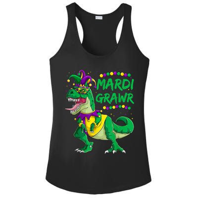 Mardi Grawr Dino Jester Outfit, Mardi Gras T Rex Kids Boys Ladies PosiCharge Competitor Racerback Tank