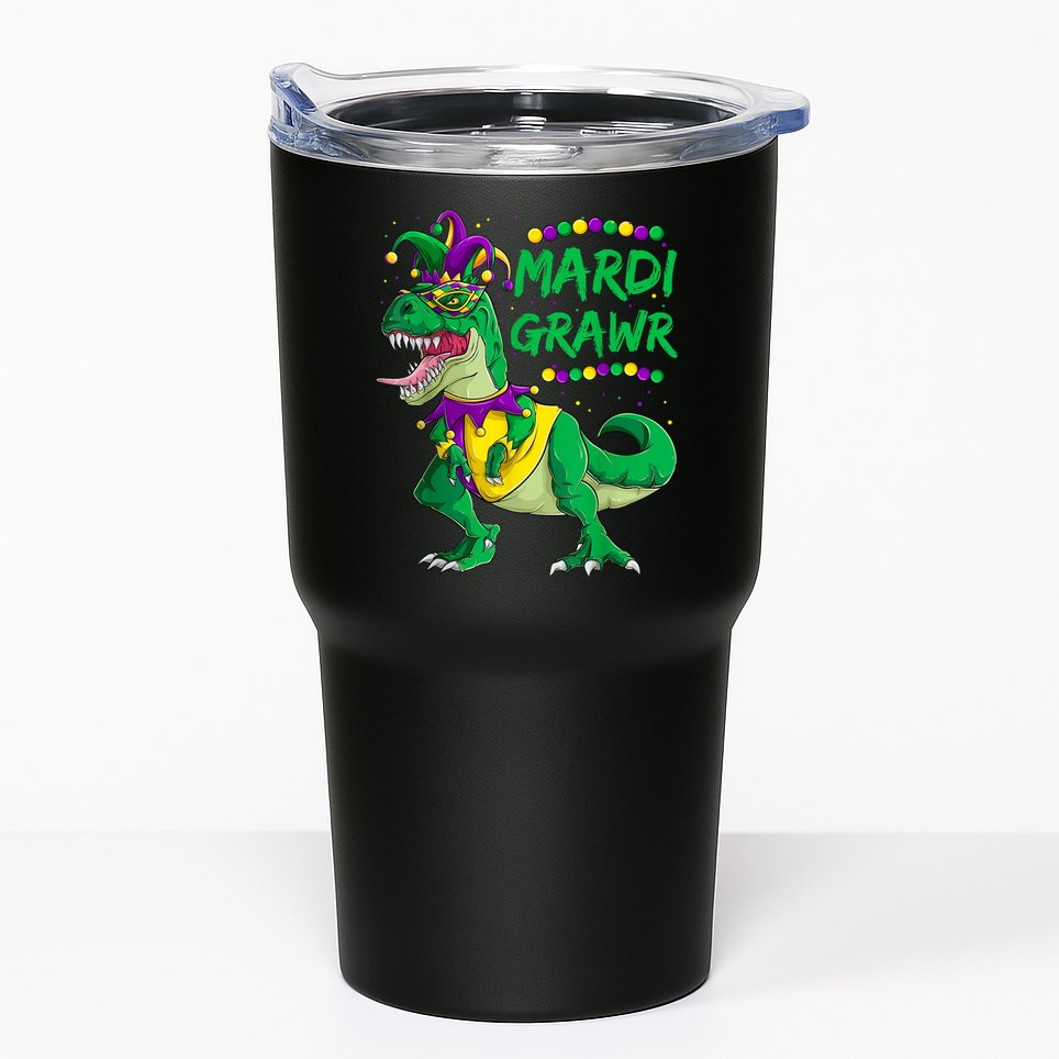 Mardi Grawr Dino Jester Outfit, Mardi Gras T Rex Kids Boys Tumbler
