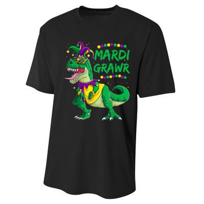 Mardi Grawr Dino Jester Outfit, Mardi Gras T Rex Kids Boys Performance Sprint T-Shirt