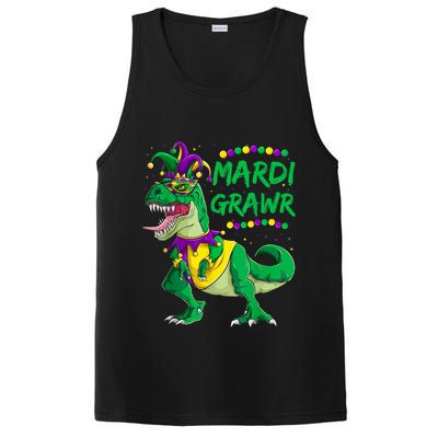 Mardi Grawr Dino Jester Outfit, Mardi Gras T Rex Kids Boys PosiCharge Competitor Tank