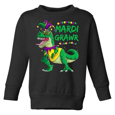 Mardi Grawr Dino Jester Outfit, Mardi Gras T Rex Kids Boys Toddler Sweatshirt