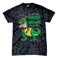 Mardi Grawr Dino Jester Outfit, Mardi Gras T Rex Kids Boys Tie-Dye T-Shirt