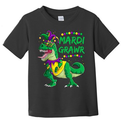Mardi Grawr Dino Jester Outfit, Mardi Gras T Rex Kids Boys Toddler T-Shirt