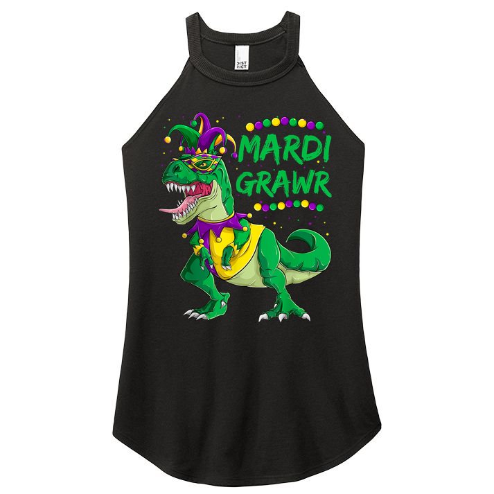 Mardi Grawr Dino Jester Outfit, Mardi Gras T Rex Kids Boys Women's Perfect Tri Rocker Tank