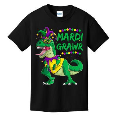 Mardi Grawr Dino Jester Outfit, Mardi Gras T Rex Kids Boys Kids T-Shirt