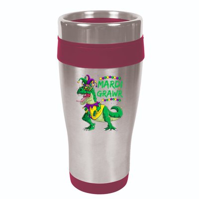 Mardi Grawr Dino Jester Outfit, Mardi Gras T Rex Kids Boys 16oz Travel Tumbler