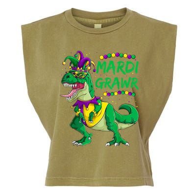 Mardi Grawr Dino Jester Outfit, Mardi Gras T Rex Kids Boys Garment-Dyed Women's Muscle Tee