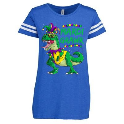 Mardi Grawr Dino Jester Outfit, Mardi Gras T Rex Kids Boys Enza Ladies Jersey Football T-Shirt