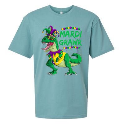 Mardi Grawr Dino Jester Outfit, Mardi Gras T Rex Kids Boys Sueded Cloud Jersey T-Shirt