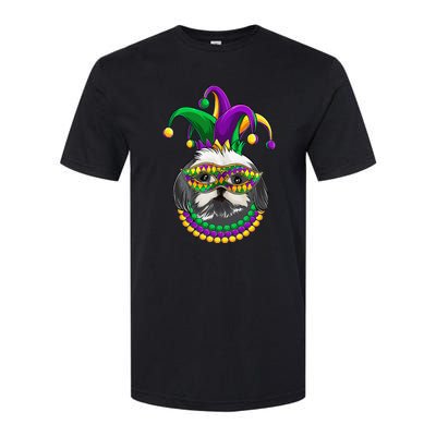 Mardi Gras Dog Apparel Shih Tzu Dog Mom Dad Lovers Softstyle® CVC T-Shirt