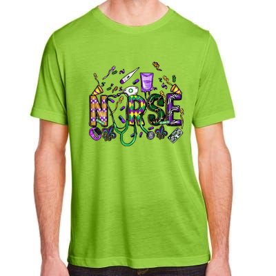 Mardi Gras Day Nurse New Orleans Nursing Festival Party Adult ChromaSoft Performance T-Shirt