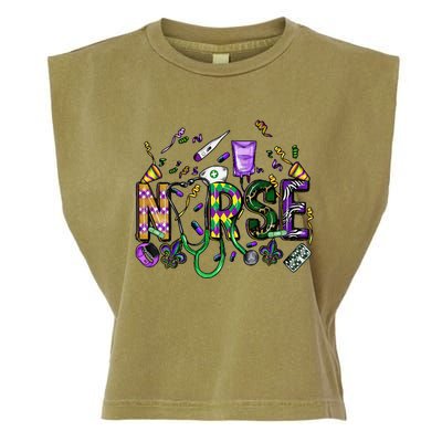 Mardi Gras Day Nurse New Orleans Nursing Festival Party Garment-Dyed Women's Muscle Tee