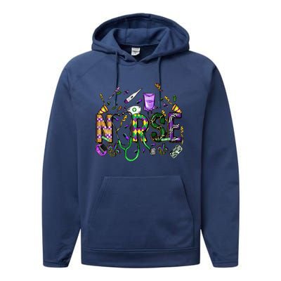 Mardi Gras Day Nurse New Orleans Nursing Festival Party Performance Fleece Hoodie