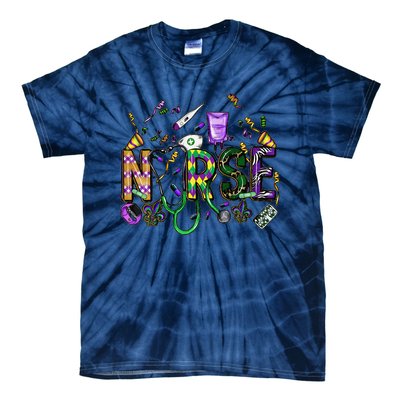 Mardi Gras Day Nurse New Orleans Nursing Festival Party Tie-Dye T-Shirt