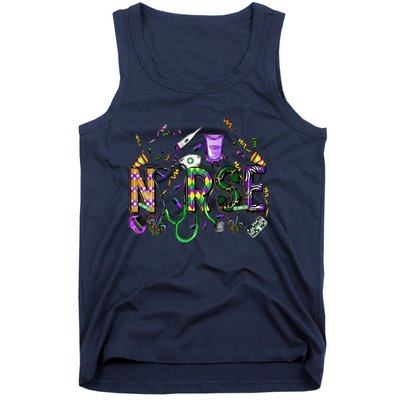 Mardi Gras Day Nurse New Orleans Nursing Festival Party Tank Top