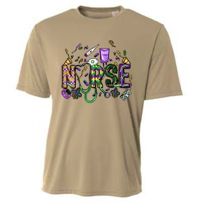 Mardi Gras Day Nurse New Orleans Nursing Festival Party Cooling Performance Crew T-Shirt