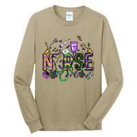 Mardi Gras Day Nurse New Orleans Nursing Festival Party Tall Long Sleeve T-Shirt