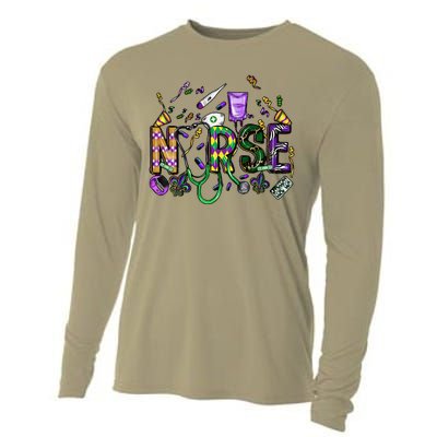 Mardi Gras Day Nurse New Orleans Nursing Festival Party Cooling Performance Long Sleeve Crew