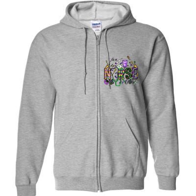 Mardi Gras Day Nurse New Orleans Nursing Festival Party Full Zip Hoodie