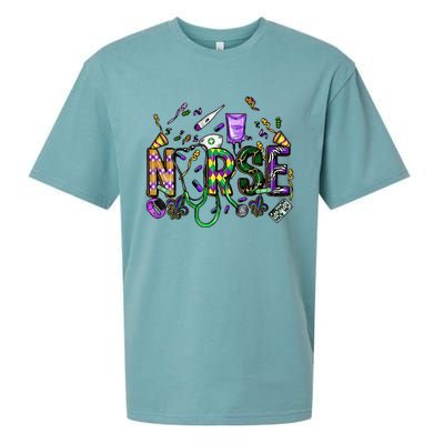 Mardi Gras Day Nurse New Orleans Nursing Festival Party Sueded Cloud Jersey T-Shirt