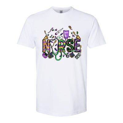 Mardi Gras Day Nurse New Orleans Nursing Festival Party Softstyle CVC T-Shirt