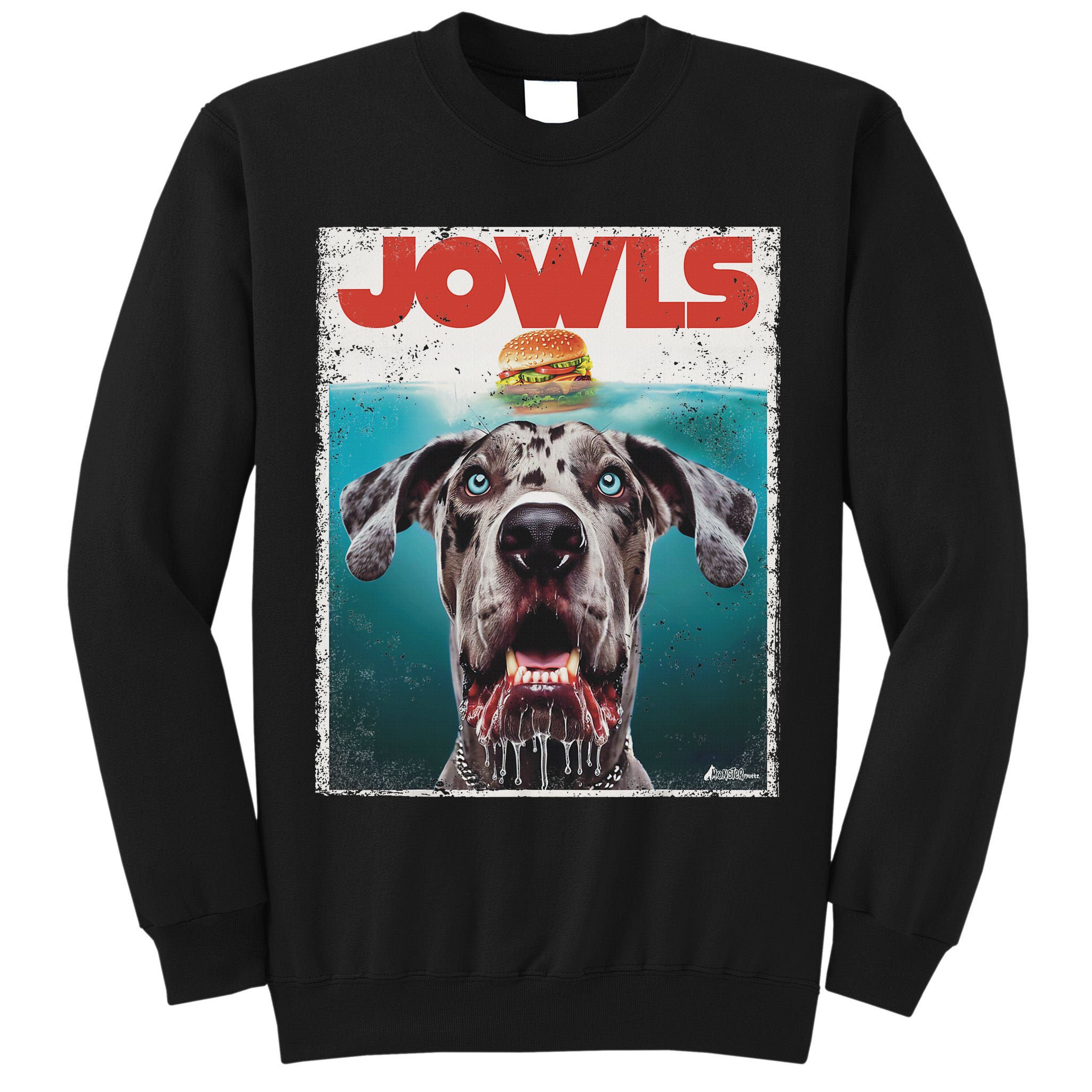 Merle Great Dane Jowls, Paws Top, Blue Eye Brown Dog Mom Dad Tall Sweatshirt