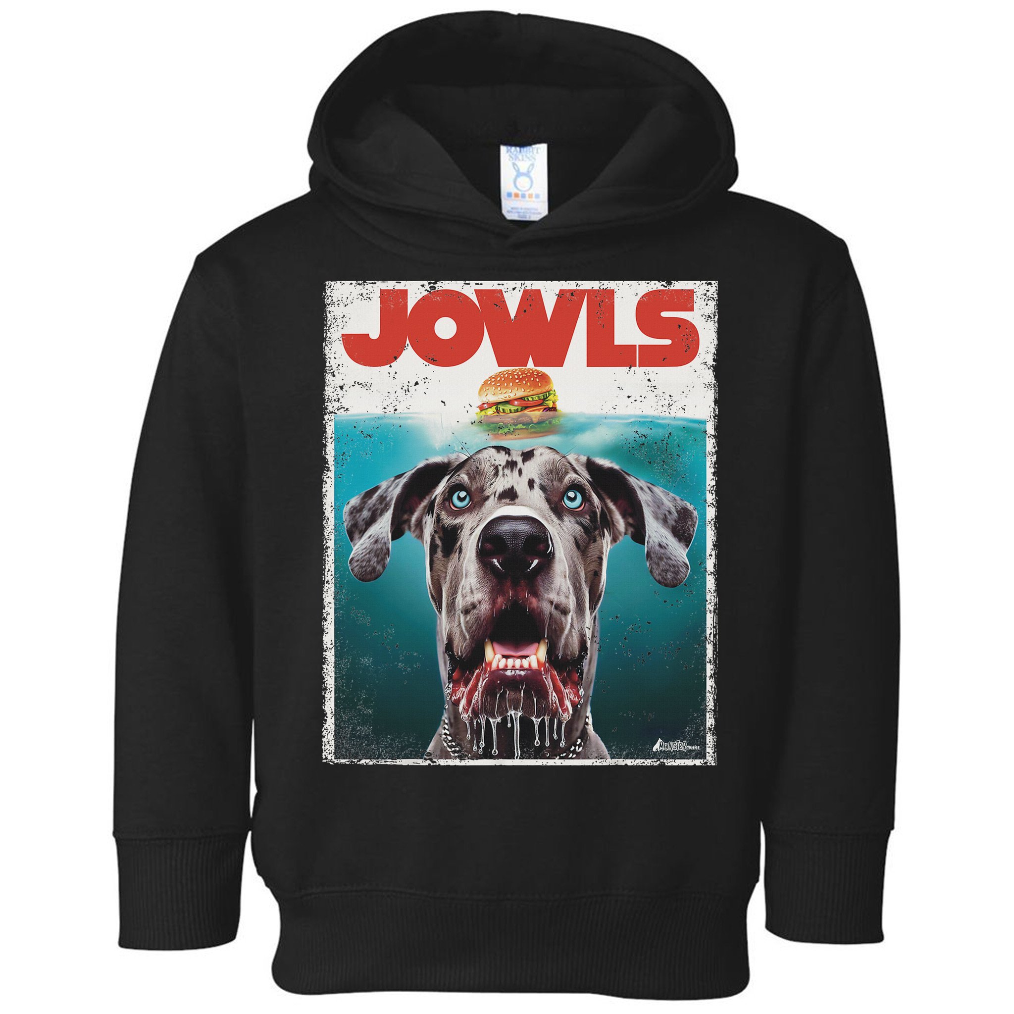 Merle Great Dane Jowls, Paws Top, Blue Eye Brown Dog Mom Dad Toddler Hoodie
