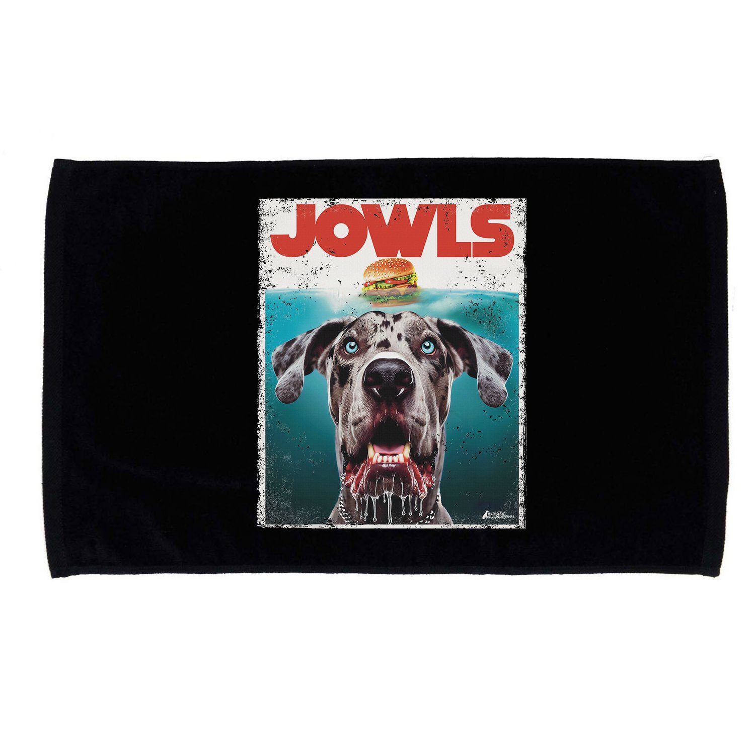 Merle Great Dane Jowls, Paws Top, Blue Eye Brown Dog Mom Dad Microfiber Hand Towel