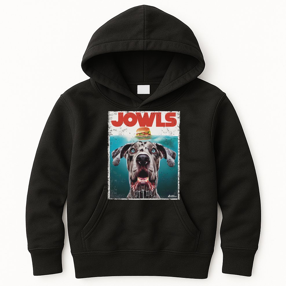 Merle Great Dane Jowls, Paws Top, Blue Eye Brown Dog Mom Dad Kids Hoodie