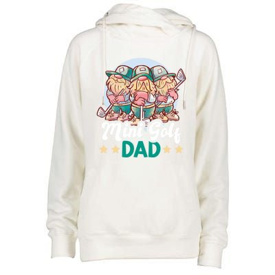 Mini Golf Dad For Father's Day Gift Womens Funnel Neck Pullover Hood