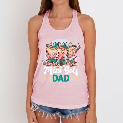 Mini Golf Dad For Father's Day Gift Women's Knotted Racerback Tank