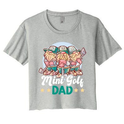 Mini Golf Dad For Father's Day Gift Women's Crop Top Tee