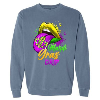 Mardi Gras Drip Mardi Gras Garment-Dyed Sweatshirt