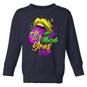 Mardi Gras Drip Mardi Gras Toddler Sweatshirt