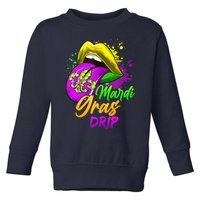 Mardi Gras Drip Mardi Gras Toddler Sweatshirt