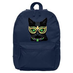 Mardi Gras Design Black Cat Mardi Gras Carnival Cat Lover 16 in Basic Backpack