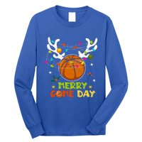 Merry Game Day Christmas Basketball Reindeer Xmas Sport Cool Gift Long Sleeve Shirt