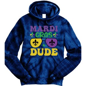 Mardi Gras Dude Sunglasses With Fleur De Lis Tie Dye Hoodie