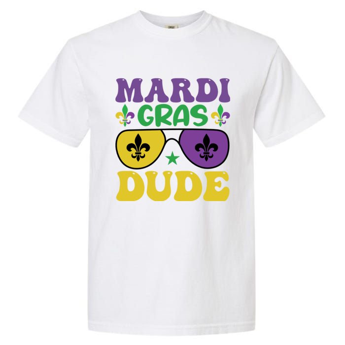 Mardi Gras Dude Sunglasses With Fleur De Lis Garment-Dyed Heavyweight T-Shirt