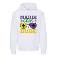 Mardi Gras Dude Sunglasses With Fleur De Lis Premium Hoodie