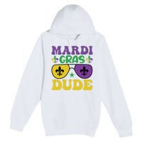 Mardi Gras Dude Sunglasses With Fleur De Lis Premium Pullover Hoodie