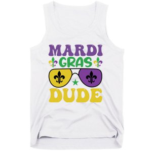 Mardi Gras Dude Sunglasses With Fleur De Lis Tank Top