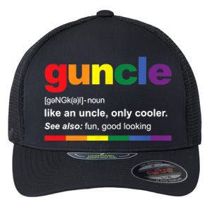 Mens Guncle Definition Rainbow Funny Gift For Gay Uncle TShirt Flexfit Unipanel Trucker Cap