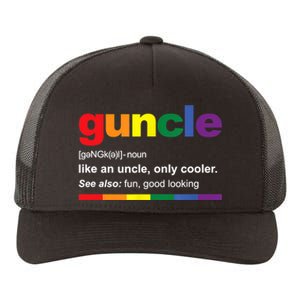 Mens Guncle Definition Rainbow Funny Gift For Gay Uncle TShirt Yupoong Adult 5-Panel Trucker Hat