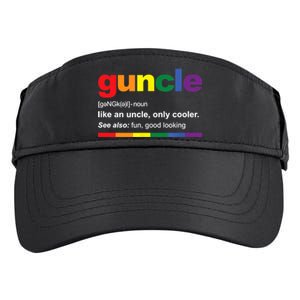 Mens Guncle Definition Rainbow Funny Gift For Gay Uncle TShirt Adult Drive Performance Visor