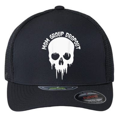 Mom Group Dropout Funny Skull Blood Scary Mom Mama Halloween Flexfit Unipanel Trucker Cap