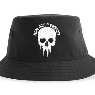 Mom Group Dropout Funny Skull Blood Scary Mom Mama Halloween Sustainable Bucket Hat