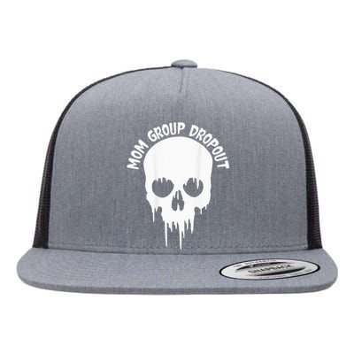 Mom Group Dropout Funny Skull Blood Scary Mom Mama Halloween Flat Bill Trucker Hat