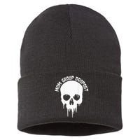 Mom Group Dropout Funny Skull Blood Scary Mom Mama Halloween Sustainable Knit Beanie